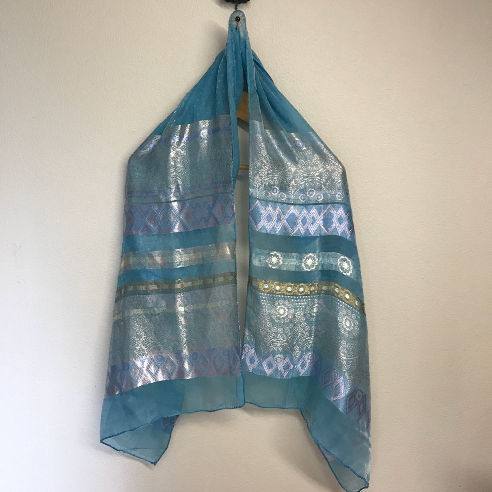 Iridescent Shimmery Sheer Blue Scarf✨